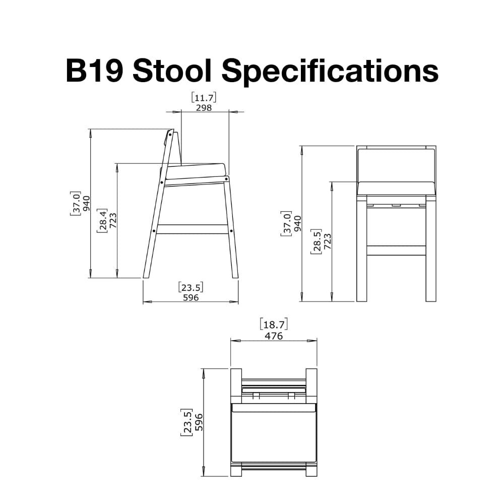 Blinde Design Sit B19 19-Inch Teak Wood Bar Stool specs