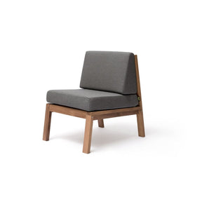 Blinde Design Sit D24 24-Inch Teak Wood Dining Chair in Flanelle