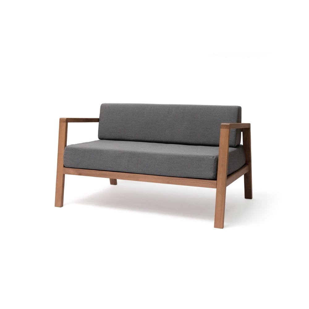 Blinde Design Sit L52 52-Inch Teak Wood Sofa Chair in Flanelle