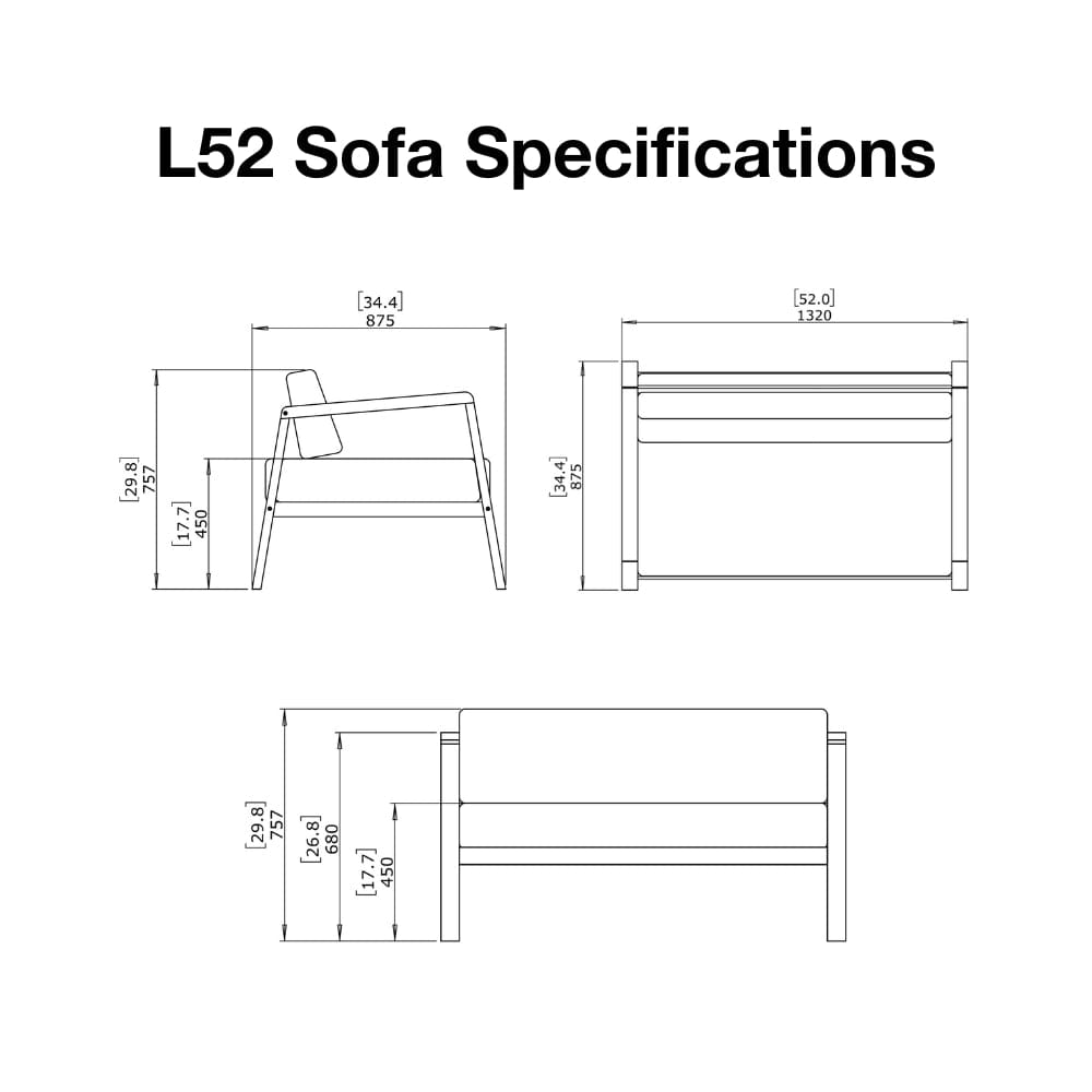 Blinde Design Sit L52 52-Inch Teak Wood Sofa Chair