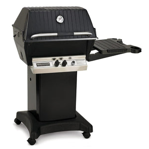 broilmaster p3x cast aluminum gas grill with black base and cart