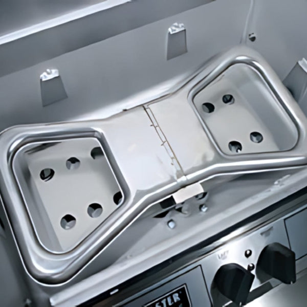 stainless steel bowtie burner - lifestyle view