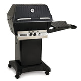 broilmaster p3x cast aluminum gas grill with black base and cart - angle view