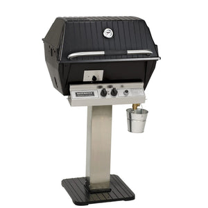 Broilmaster Slow Cooker Q3X Free Standing Aluminum Gas Grill with stainless steel post and black base