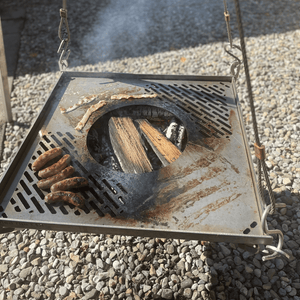 Crafted Fire Witches Brew Fire Pit Cooking with Steel Griddle Grate