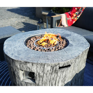 Direct Wicker 40-Inch Round LP Fire Pit Table PAG-2181-GR in Outdoor Area