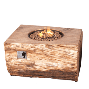 Direct Wicker 44-Inch Rectangular Tree Stump Propane Fire Pit Table