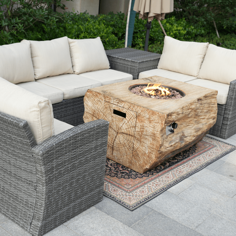 Garden furniture fire shop pit set
