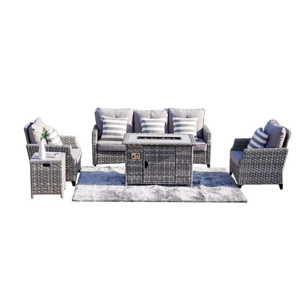 Gray wicker conversation discount set