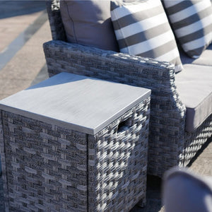 Side table for Direct Wicker Gray Sofa Set With Fire Pit Coffee Table