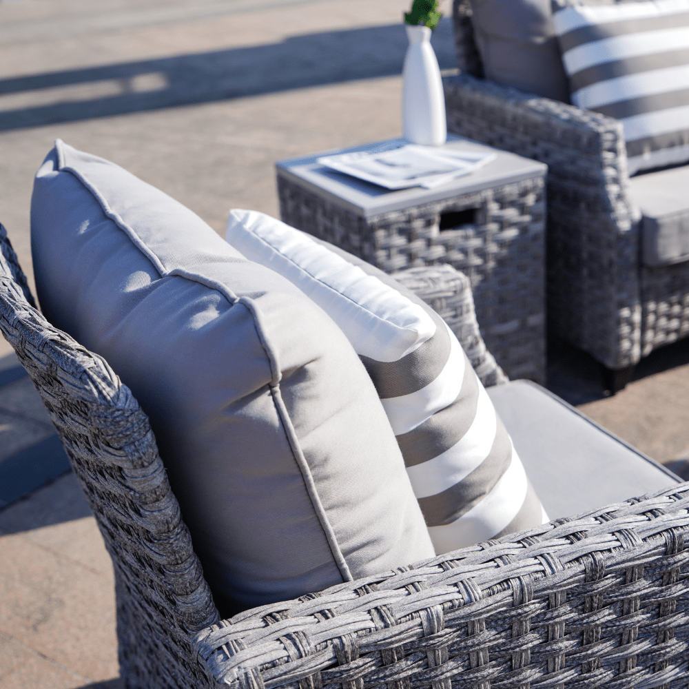 Dark gray best sale wicker patio furniture