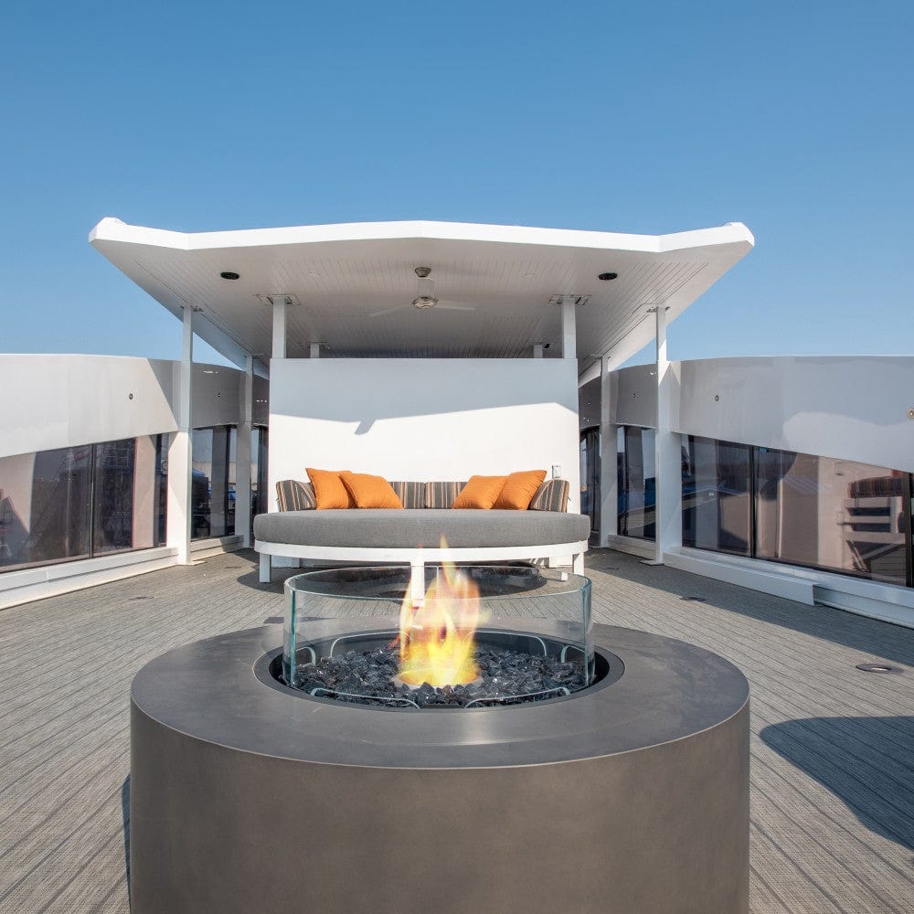 EcoSmart Fire Ark 39-Inch Round Concrete Fire Pit Table at Brava Yacht