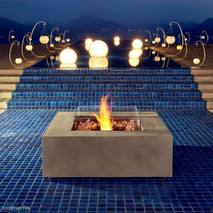 ecosmart fire base 40 gray fire pit table by the pool
