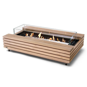 ecosmart fire cosmo fire pit table in teak with ethanol burner