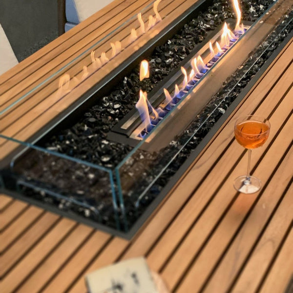 EcoSmart Fire Gin 90 Bar Height Rectangular Fire Pit Table in Details