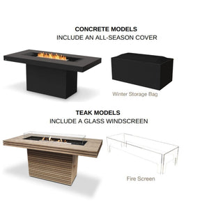 EcoSmart Fire Gin 90 Rectangular Bar Height Fire Pit Table with winter bag or fire screen