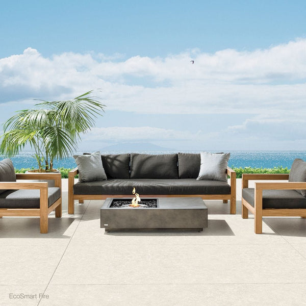 EcoSmart Fire Manhattan 50-Inch Compact Rectangular Fire Pit Table by the beach
