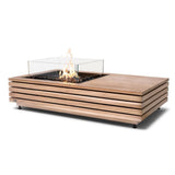EcoSmart Fire Manhattan 50-Inch Rectangular Fire Pit Table in teak with gas burner