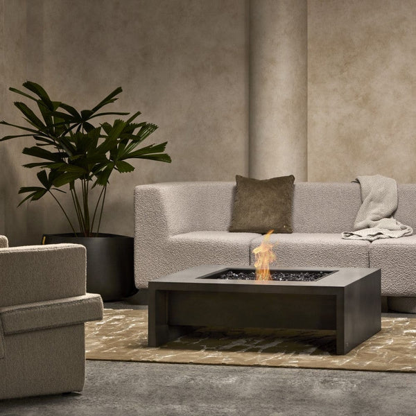 EcoSmart Fire Mojito 40-Inch Square Fire Pit Table at living room
