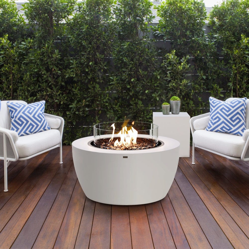 EcoSmart Fire Pod Round Concrete Fire Pit Bowl Private Residence Citrus - close-up view
