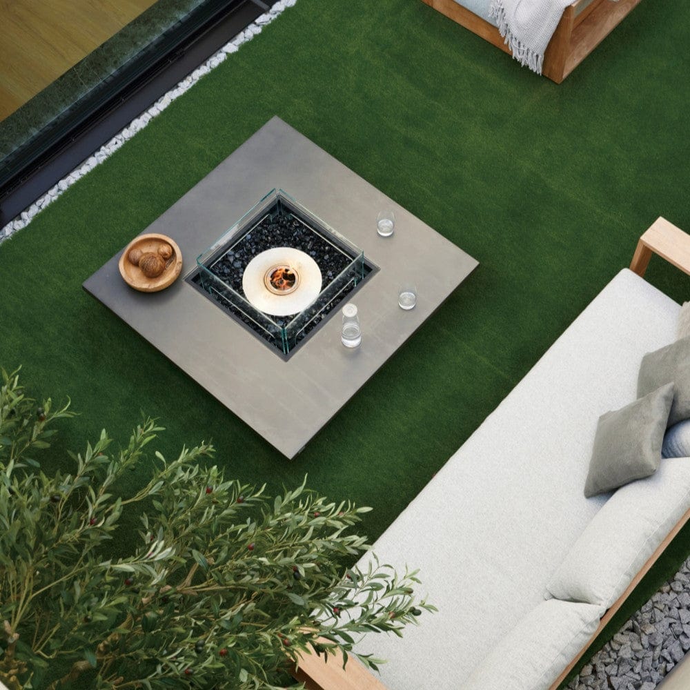 EcoSmart Fire Vertigo 50-Inch Square Fire Pit Table at Residential Living Room