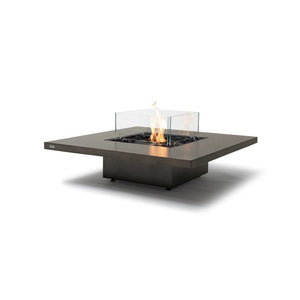 EcoSmart Fire Vertigo 50-Inch Square Fire Pit Table in Natural with Fire Screen