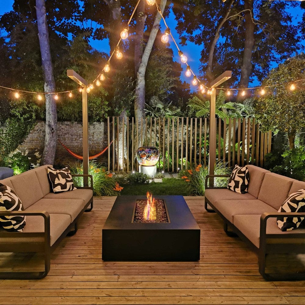 EcoSmart Fire Wharf 65-Inch Rectangular Fire Pit Table at Outdoor