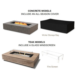 ecosmart wharf fire pit table with cover or fire screen