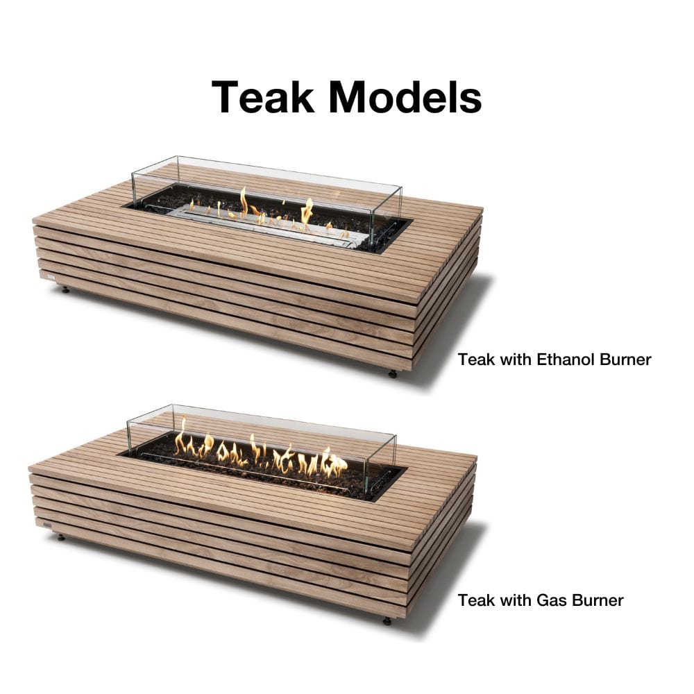 ecosmart wharf fire pit table with ethanol or gas burner