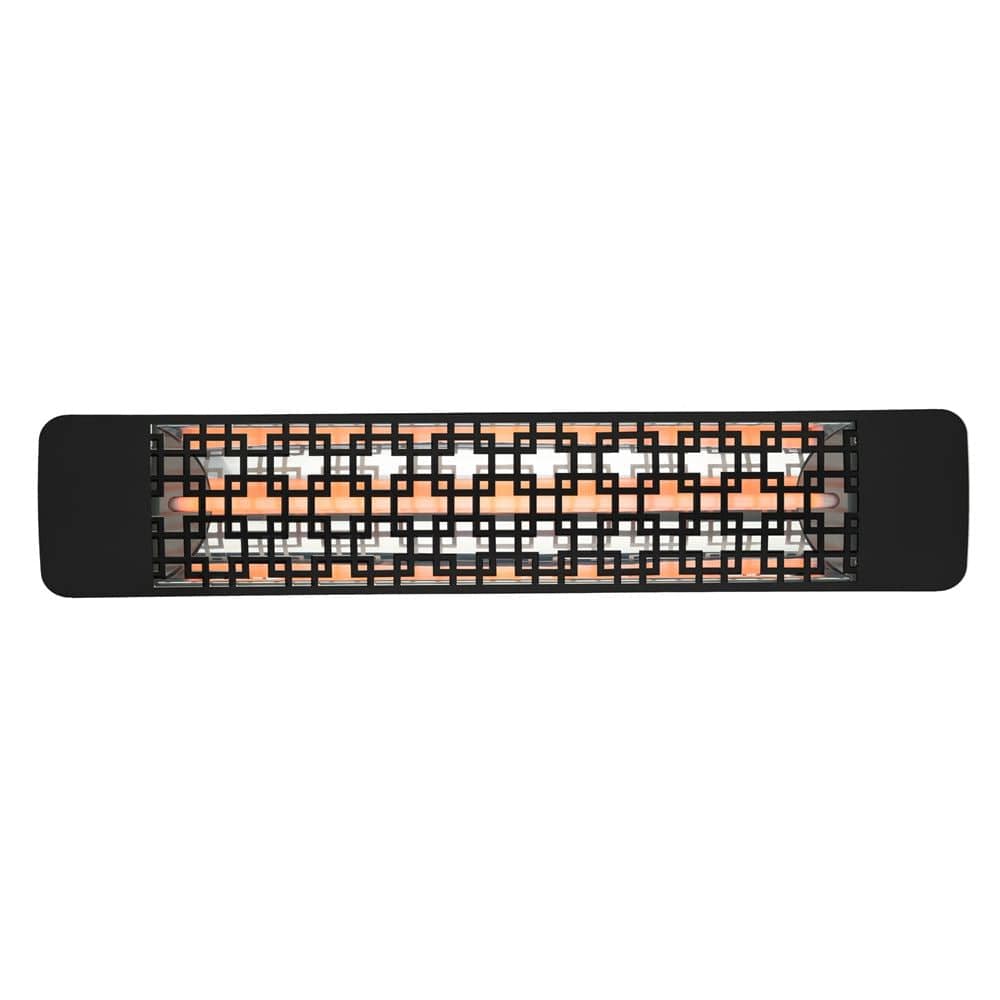 Eurofase 1500w black infrared electric heater with brix decor plate