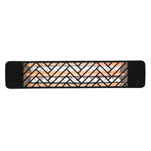 Eurofase 1500w black infrared electric heater with chevron decor plate