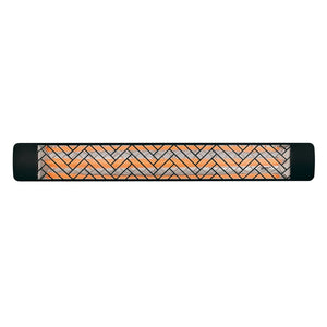 Eurofase 3000W 61-Inch Single Element Electric Heater with Chevron Decor Plate in Black - angle view