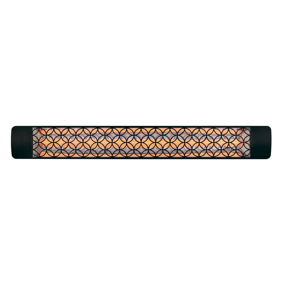 Eurofase 3000W 61-Inch Single Element Electric Heater with Clover Decor Plate in Black - angle view
