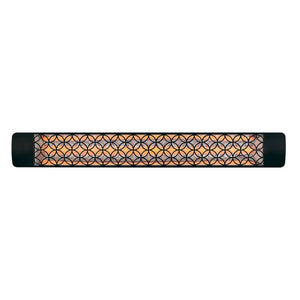 Eurofase 3000W 61-Inch Single Element Electric Heater with Clover Decor Plate in Black - angle view