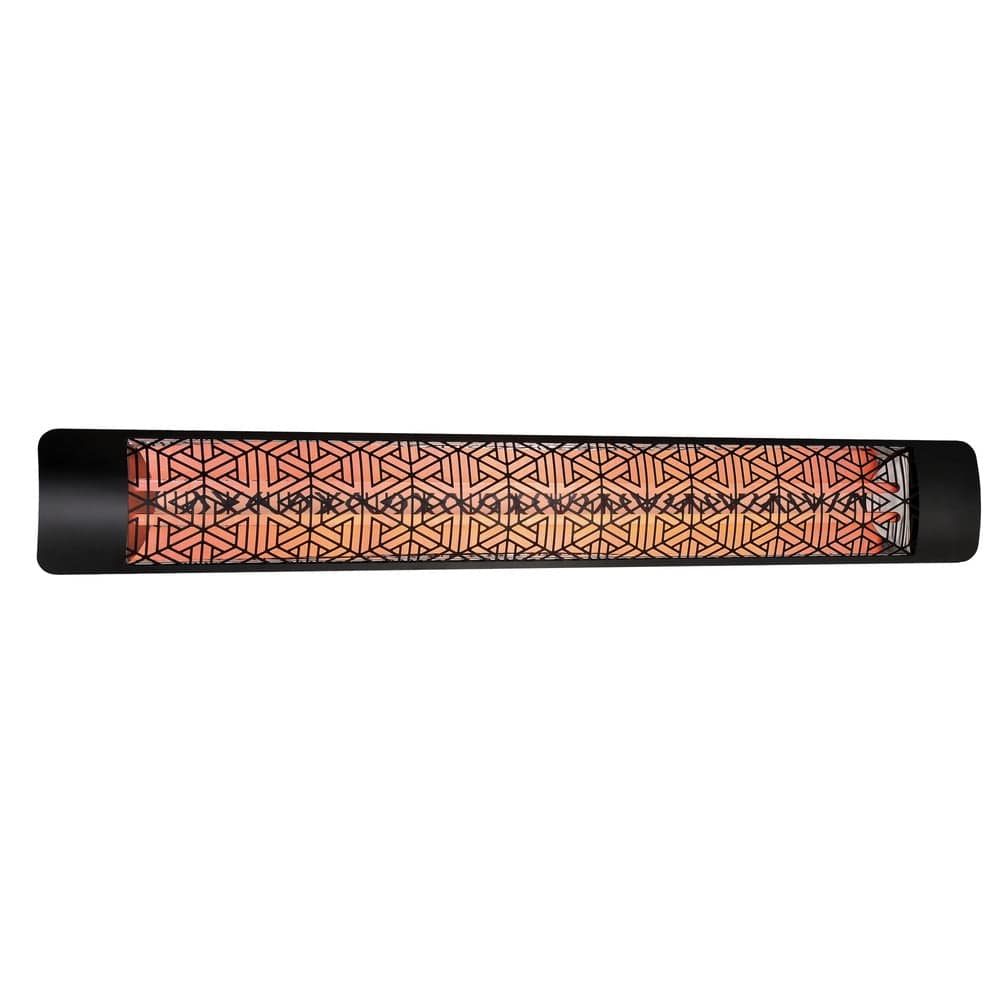 Eurofase 3000W 61-Inch Single Element Electric Heater with Mason Decor Plate in Black - angle view