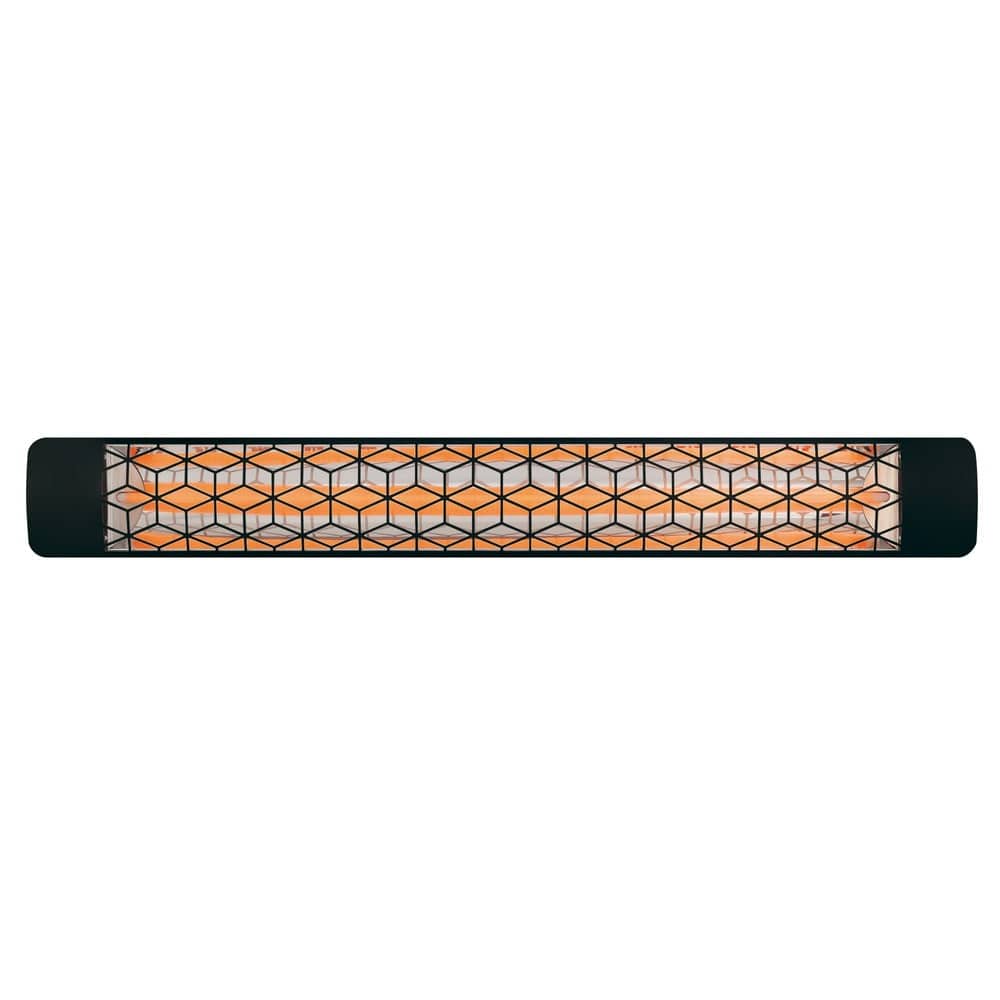 Eurofase 3000W 61-Inch Single Element Electric Heater with Stella Decor Plate in Black - angle view