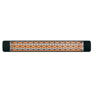 Eurofase 3000W 61-Inch Single Element Electric Heater with Stella Decor Plate in Black - angle view
