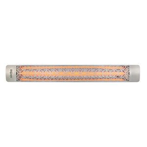 Eurofase 3000W 61-Inch Single Element Electric Heater with Clover Decor Plate in Stainless Steel - angle view