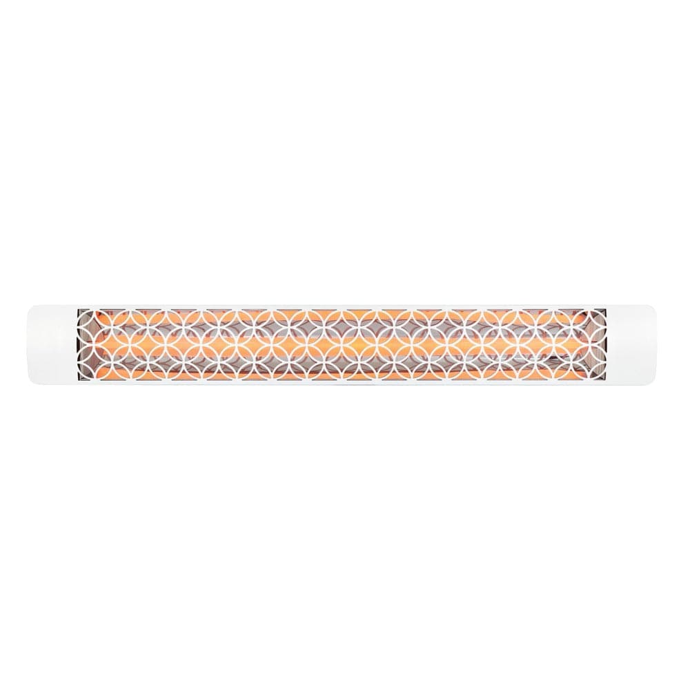 Eurofase 3000W 61-Inch Single Element Electric Heater with Clover Decor Plate in White - angle view