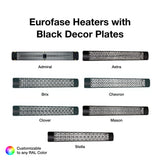 black decor plates for 61-inch eurofase heaters - installation view