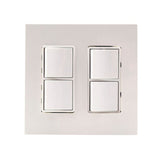 Innova Wall Plate Dual Duplex Switch in White - front view