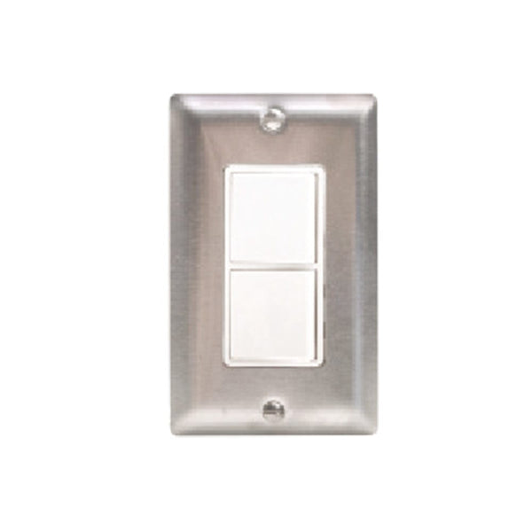 Innova Wall Plate Single Duplex Switch in Stainless Steel - lifestyle view