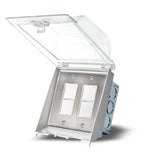 Innova Weatherproof Recessed Dual Switch in Stainless Steel - front view