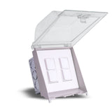 Innova Weatherproof Recessed Dual Switch in White - side view