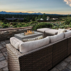 fire garden fire pit in a cozy patio set up