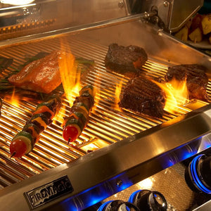 grilling steaks and kebabs on the fire magic grill