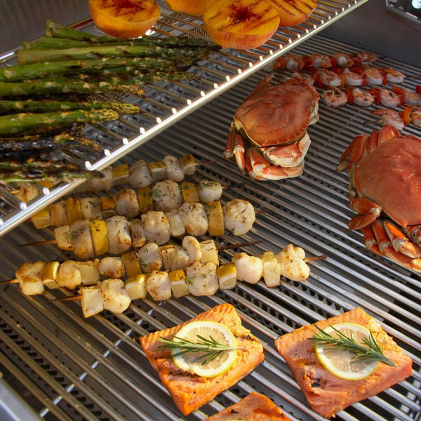 grilling seafood on the fire magic grill - detail view
