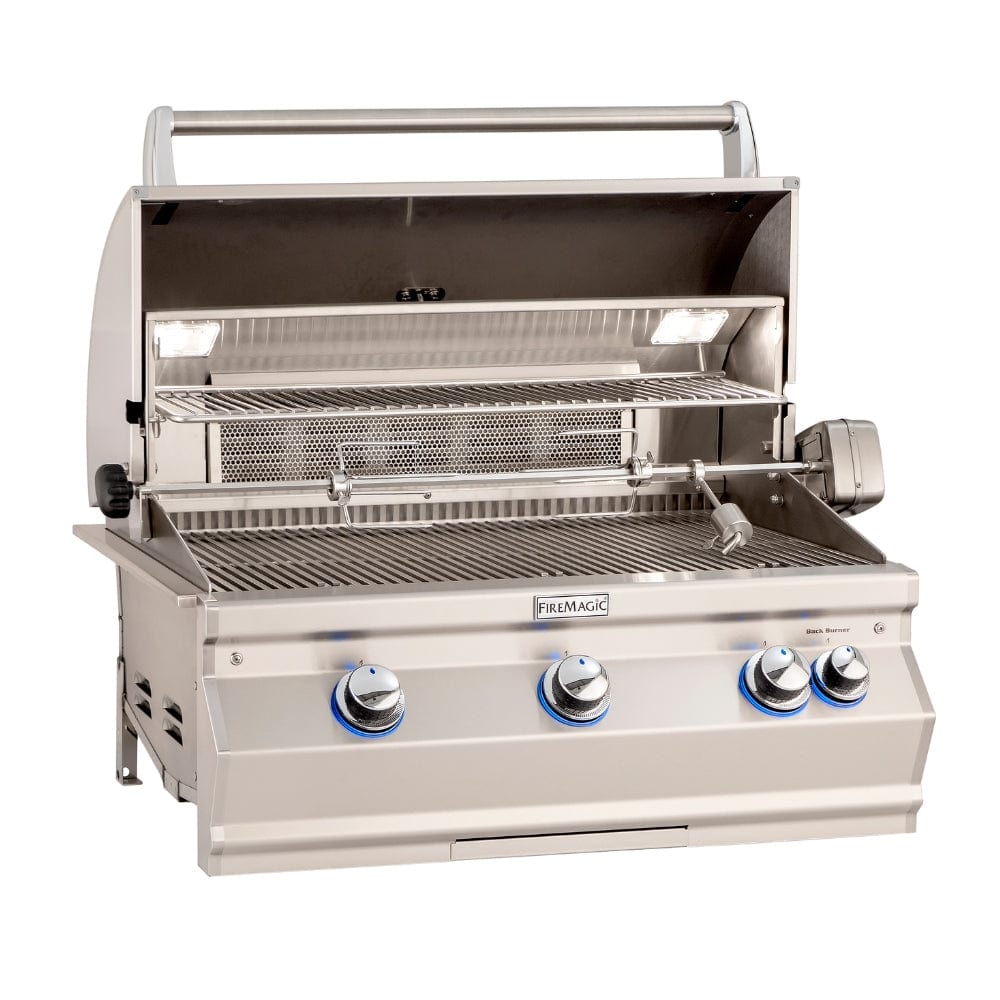 Fire Magic Aurora A540i 33-Inch Built-In Gas Grill - hood open