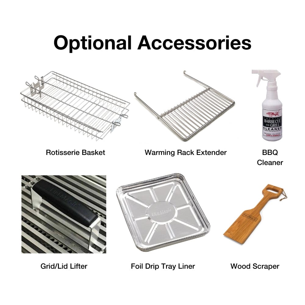 Fire Magic Aurora A540i 33-Inch Built-In Gas Grill optional accessories - angle view