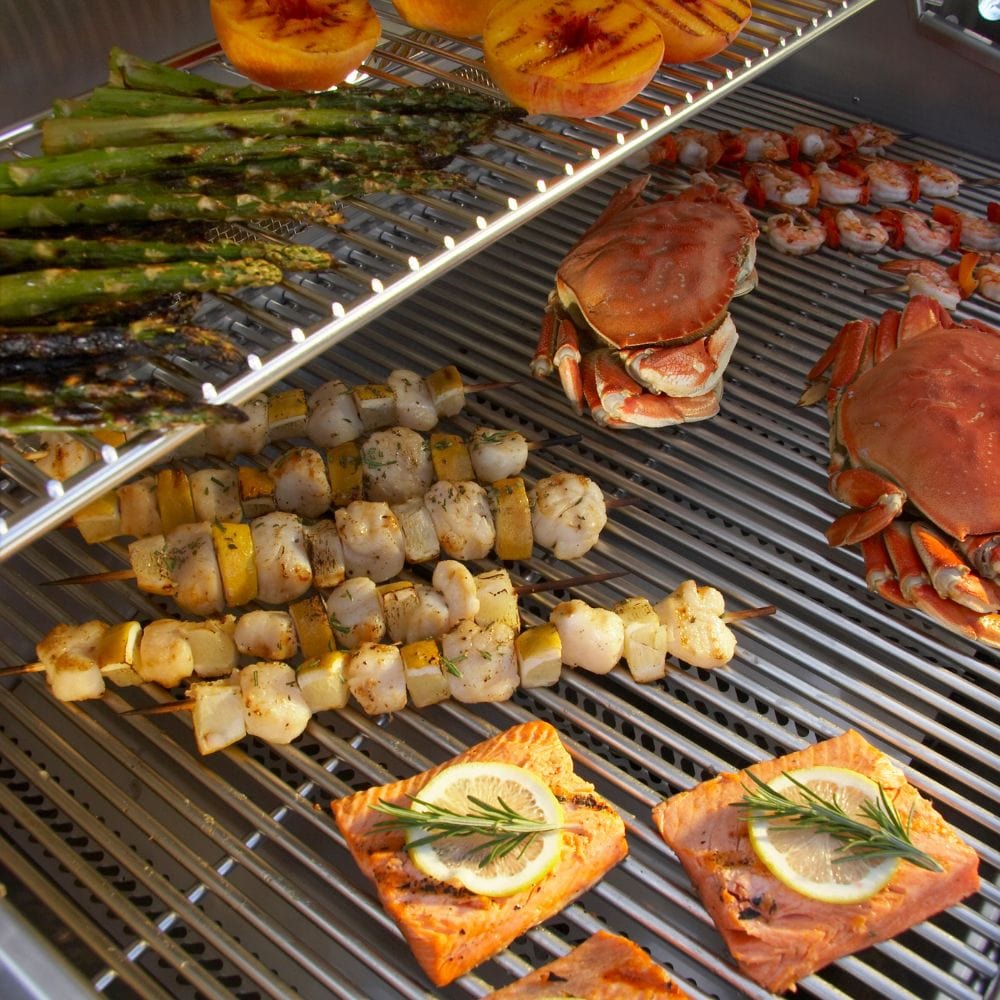grilling seafood on the fire magic grill - lifestyle view